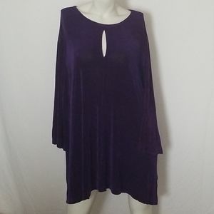 ::SALE::  Women's Stretchy Keyhole Elbow Length Blouse Plus Size 5X